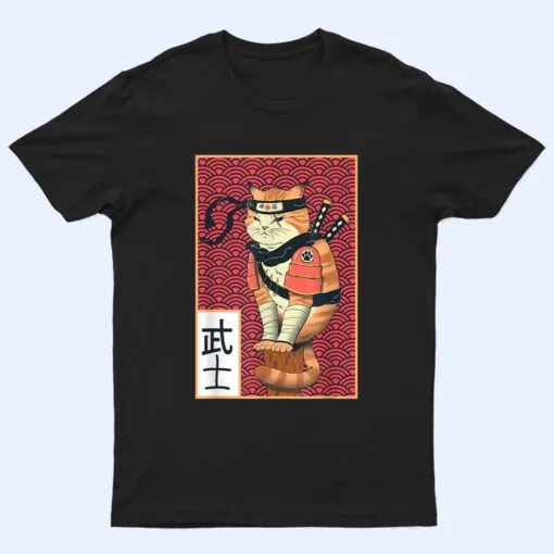 Vintage Catzilla Ancient Japanese Cat Art Anime Ninja Cat T Shirt
