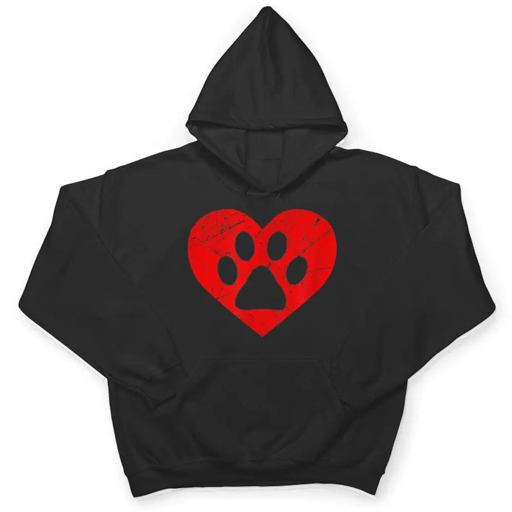 Vintage-Dog-Lover-Heart-Love-Valentines-Day-Paw-Print-T-Shirt-3 Vintage Dog Lover Heart Love Valentine's Day Paw Print T Shirt