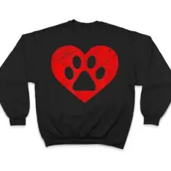 Vintage Dog Lover Heart Love Valentine's Day Paw Print T Shirt Vintage Dog Lover Heart Love Valentine's Day Paw Print T Shirt