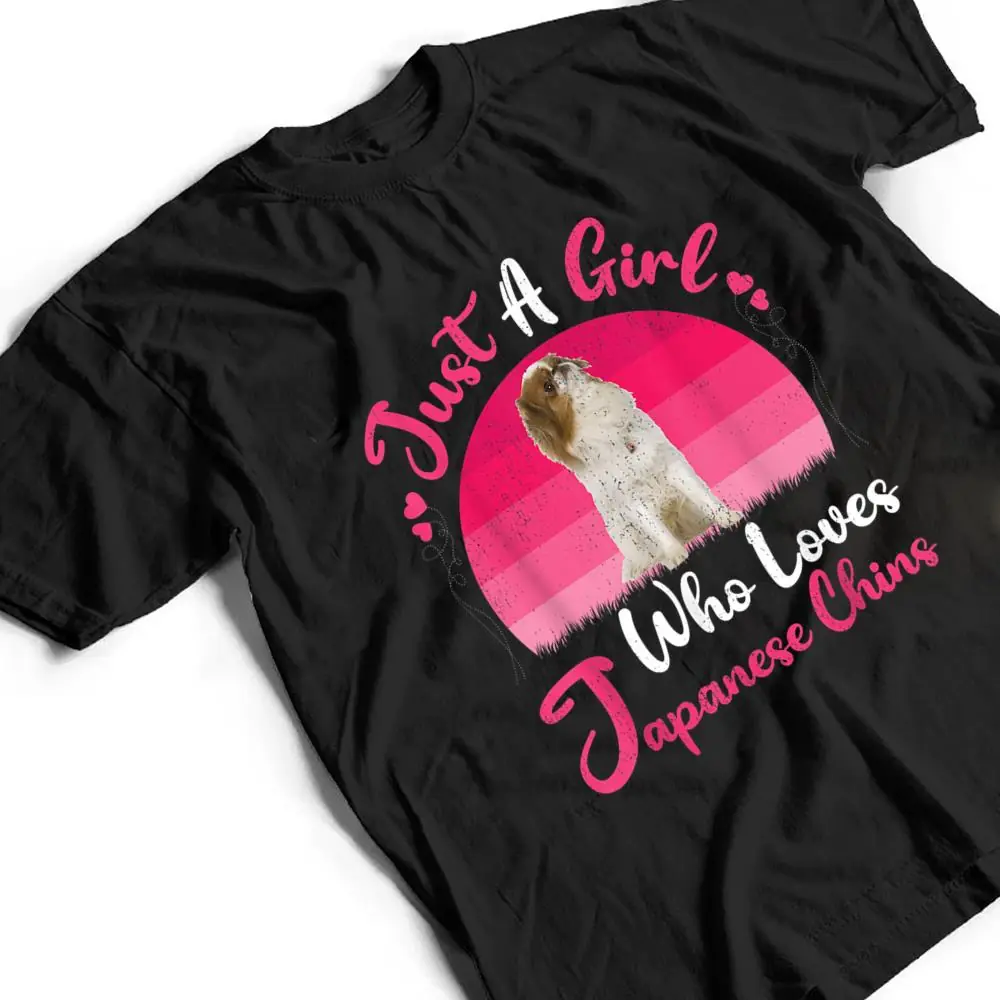 Vintage-Dog-Lover-Just-A-Girl-Who-Loves-Japanese-Chins-T-Shirt-2 Vintage Dog Lover Just A Girl Who Loves Japanese Chins T Shirt
