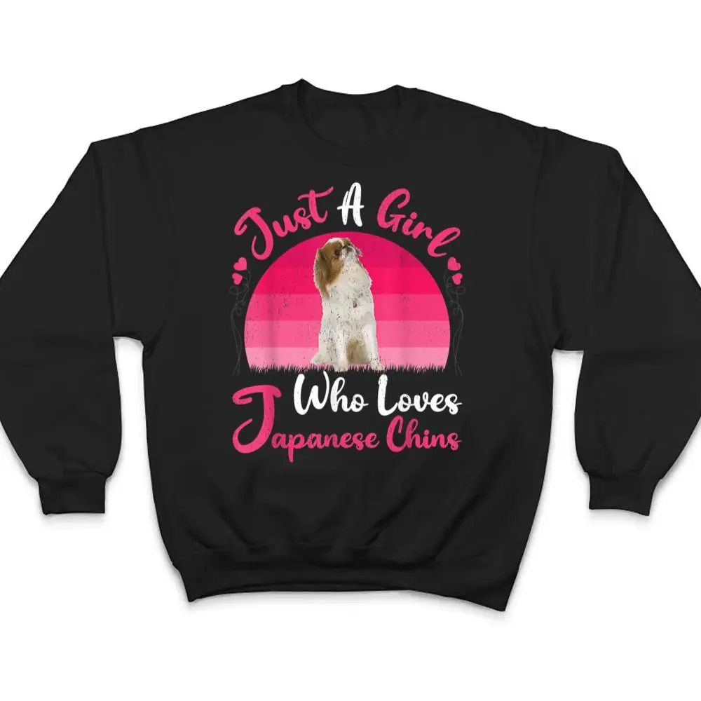 Vintage-Dog-Lover-Just-A-Girl-Who-Loves-Japanese-Chins-T-Shirt-4 Vintage Dog Lover Just A Girl Who Loves Japanese Chins T Shirt