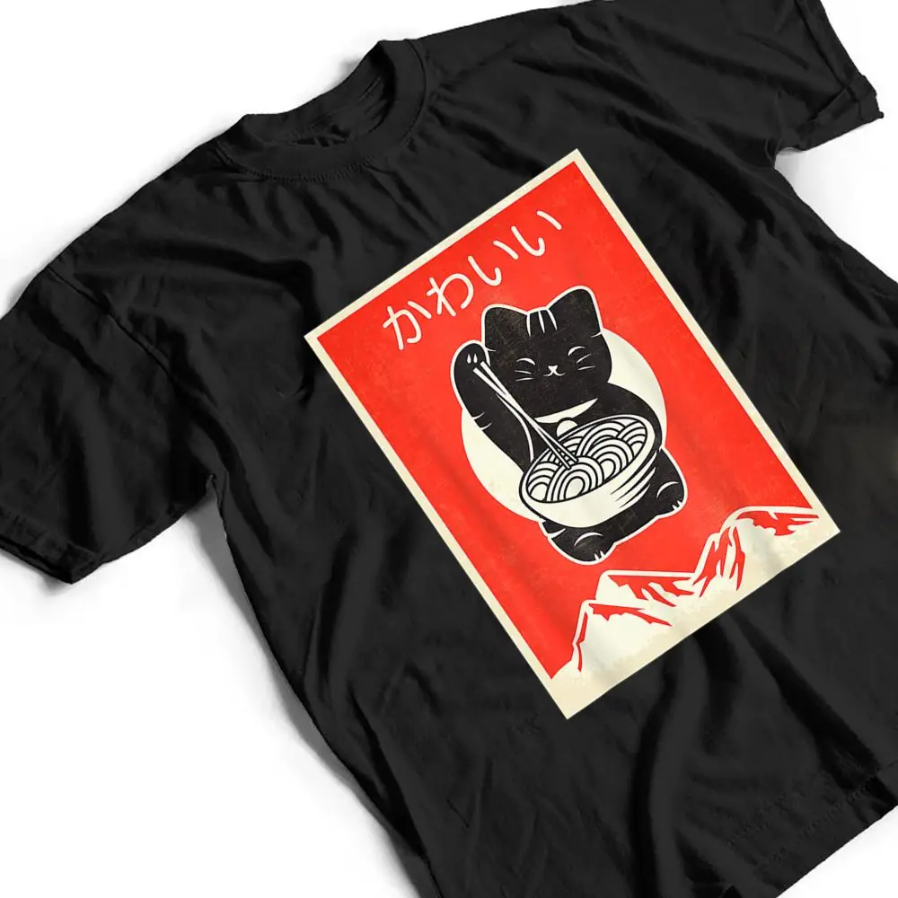 Vintage-Kawaii-Cat-Anime-Gift-Retro-Japanese-Style-T-Shirt-2 Vintage Kawaii Cat Anime Gift Retro Japanese Style T Shirt