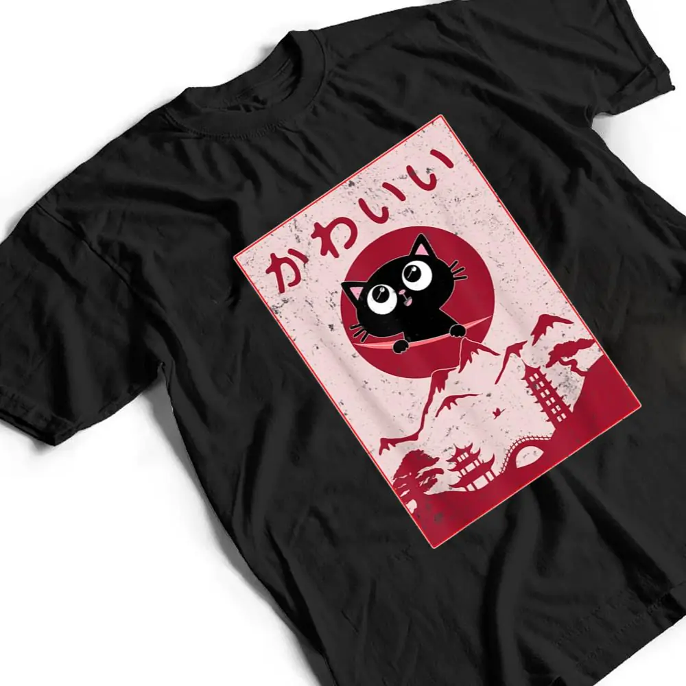 Vintage-Kawaii-Cat-Anime-Japanese-Gift-Girls-Boys-Teenager-T-Shirt-2 Vintage Kawaii Cat Anime Japanese Gift Girls Boys Teenager T Shirt
