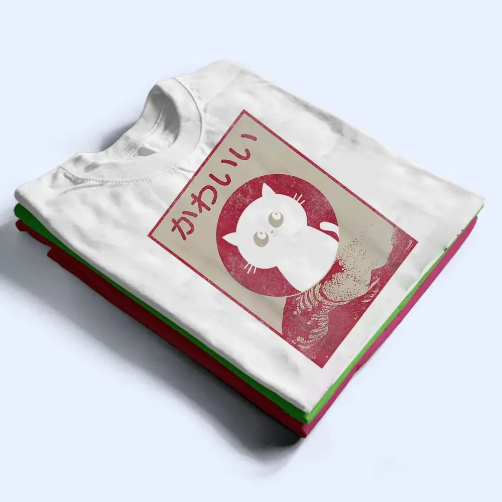 Vintage-Kawaii-Cat-Japanese-Black-Anime-Gift-Girls-Teenager-T-Shirt-1 Vintage Kawaii Cat Japanese Black Anime Gift Girls Teenager T Shirt