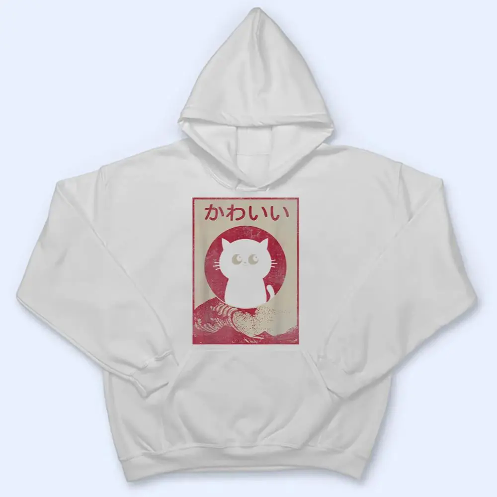 Vintage-Kawaii-Cat-Japanese-Black-Anime-Gift-Girls-Teenager-T-Shirt-3 Vintage Kawaii Cat Japanese Black Anime Gift Girls Teenager T Shirt