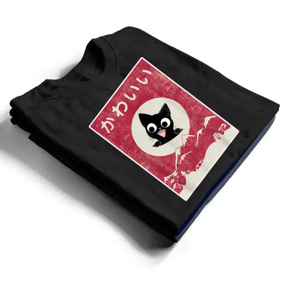 Vintage-Kawaii-Cat-Japanese-Black-Anime-Gift-T-Shirt-1 Vintage Kawaii Cat Japanese Black Anime Gift T Shirt