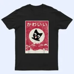 Vintage Kawaii Cat Japanese Black Anime Gift T Shirt