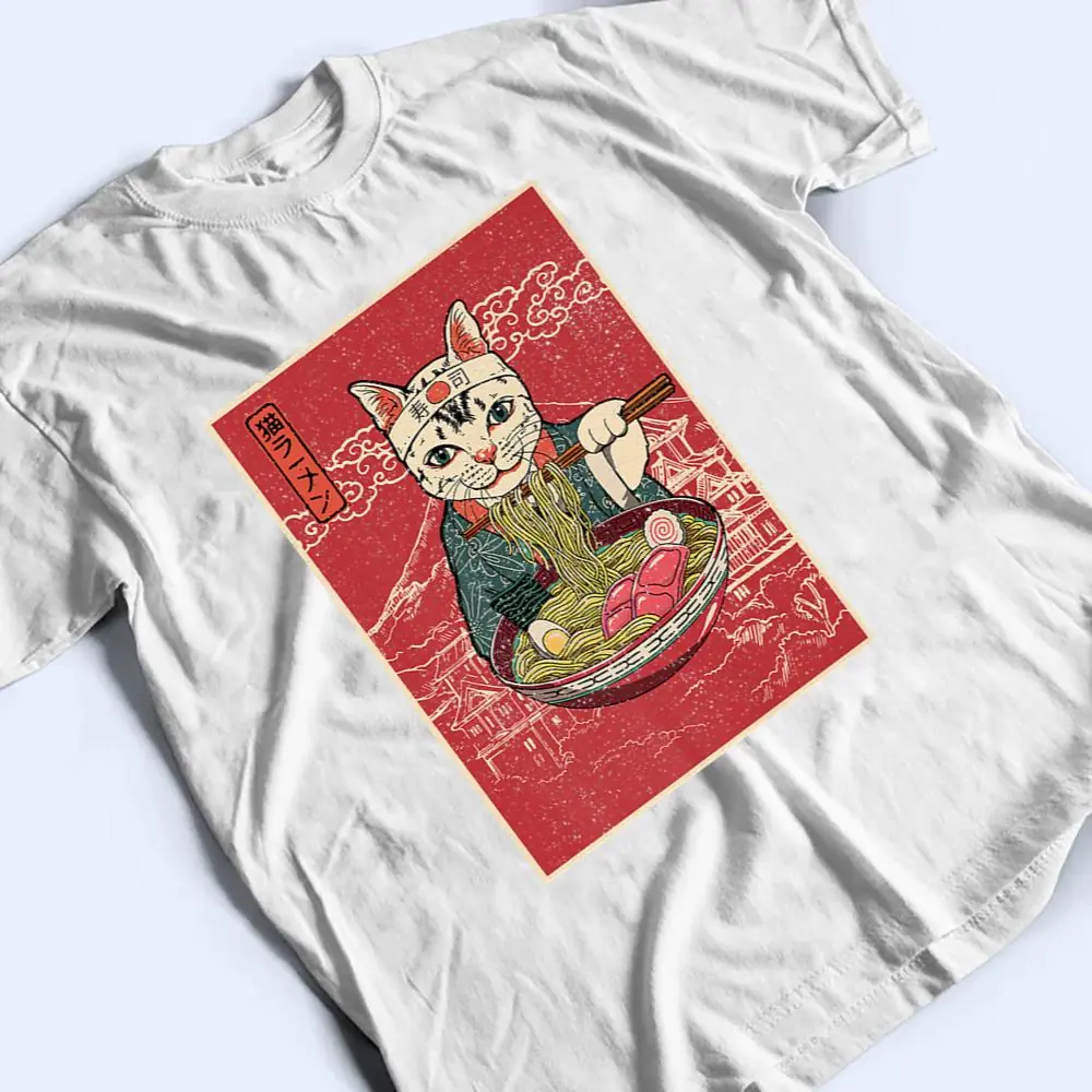 Vintage-Kawaii-Cat-Ramen-Anime-Japanese-Gift-Girls-Boys-Teen-Premium-T-Shirt-2 Vintage Kawaii Cat Ramen Anime Japanese Gift Girls Boys Teen Premium T Shirt