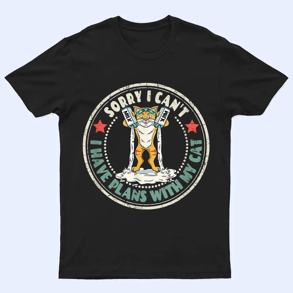 Vintage Sorry I Can't I Have Plans With Cat Lover T Shirt Vintage Sorry I Can't I Have Plans With Cat Lover T Shirt