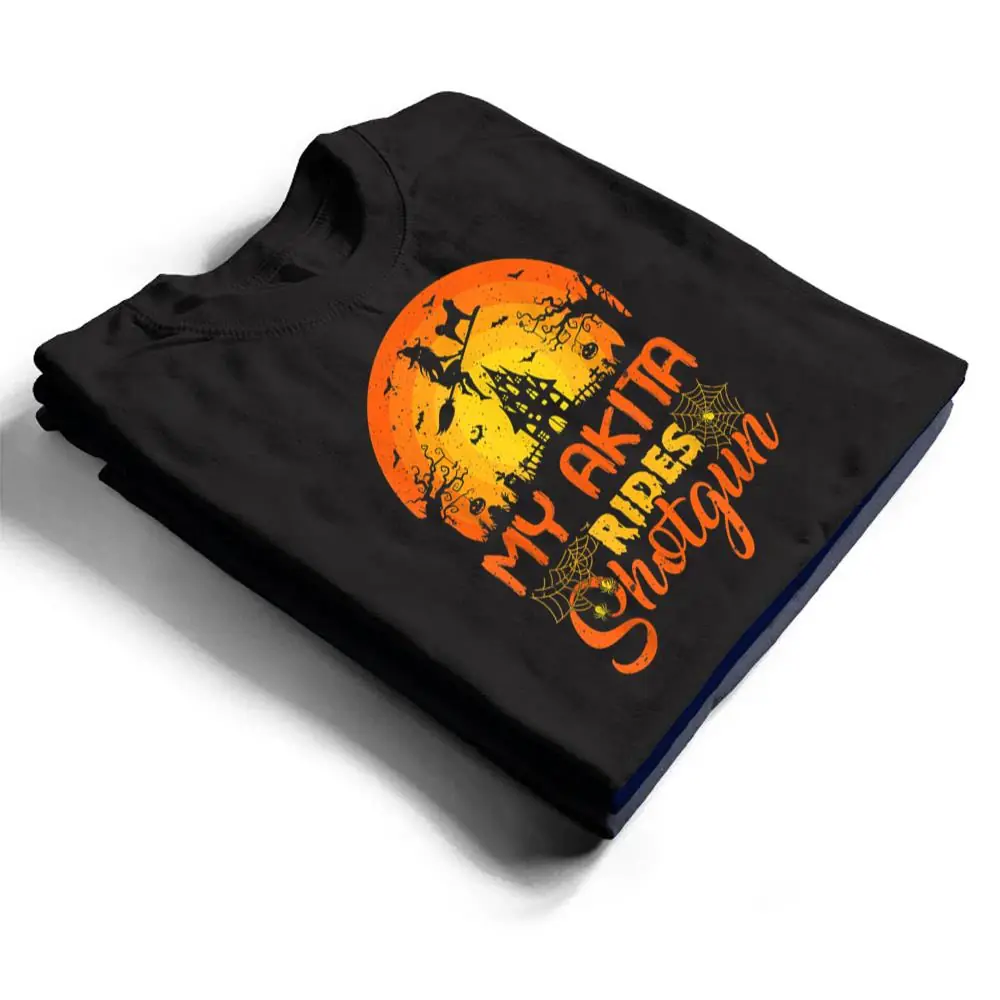 Vintage-Sunset-My-Akita-Dog-Ride-Shotgun-Halloween-T-Shirt-1 Vintage Sunset My Akita Dog Ride Shotgun Halloween T Shirt