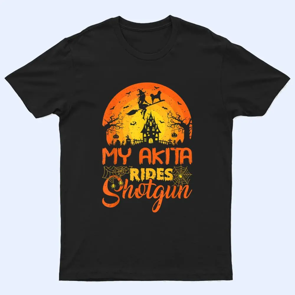 Vintage Sunset My Akita Dog Ride Shotgun Halloween T Shirt Vintage Sunset My Akita Dog Ride Shotgun Halloween T Shirt