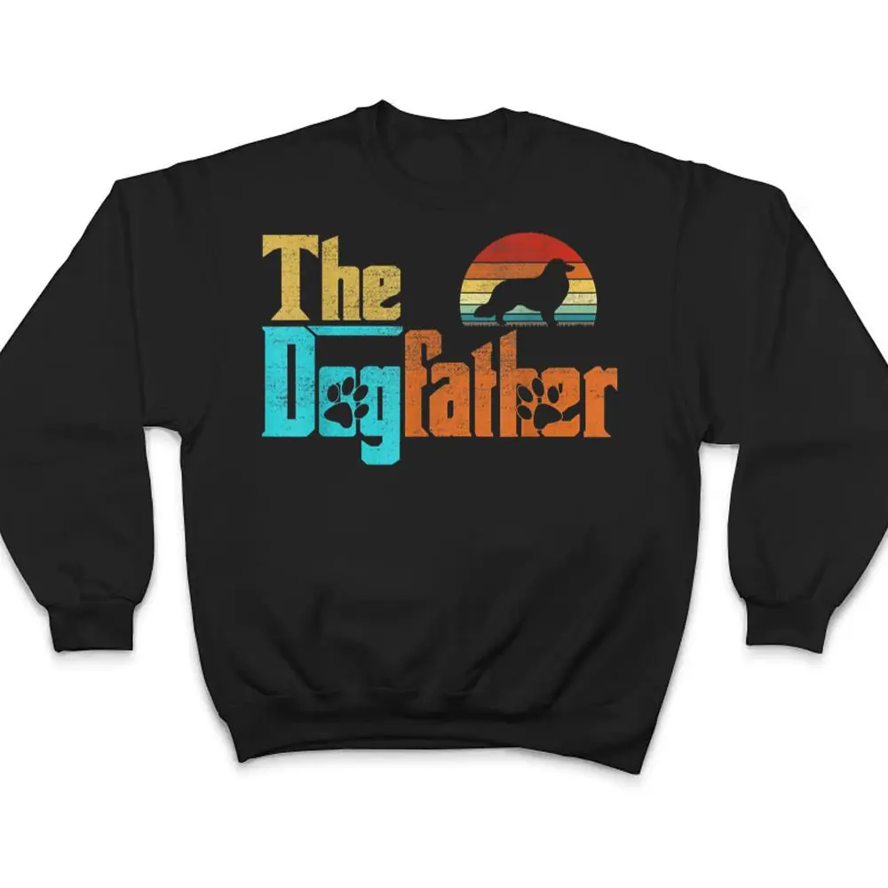 Vintage-The-Dogfather-Border-Collie-Dog-Owner-T-Shirt-4 Vintage The Dogfather Border Collie Dog Owner T Shirt
