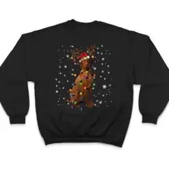 Vizsla Christmas Reindeer Santa Hat Pajama Dog Lover Funny T Shirt Vizsla Christmas Reindeer Santa Hat Pajama Dog Lover Funny T Shirt