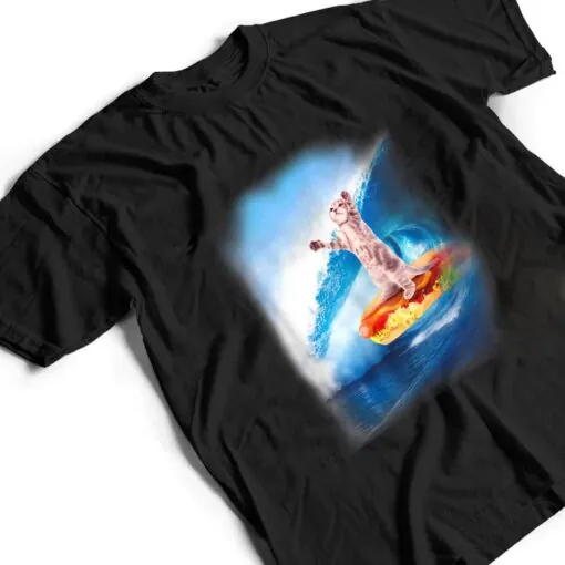 Walnut & 39th Cat Surfing Hot Dog T Shirt