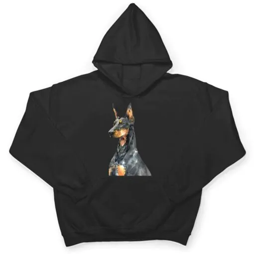 Watercolor Portrait Doberman Pinscher For Dog Owners Ver 1 T Shirt