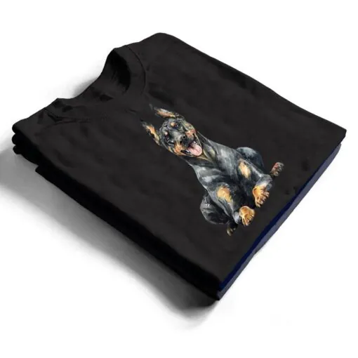 Watercolor Portrait Doberman Pinscher For Dog Owners Ver 2 T Shirt