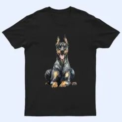 Watercolor Portrait Doberman Pinscher For Dog Owners Ver 2 T Shirt
