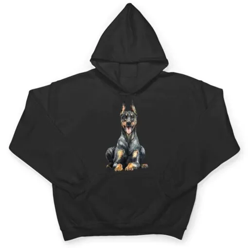 Watercolor Portrait Doberman Pinscher For Dog Owners Ver 2 T Shirt