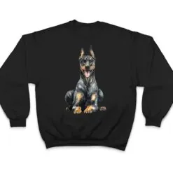 Watercolor Portrait Doberman Pinscher For Dog Owners Ver 2 T Shirt Watercolor Portrait Doberman Pinscher For Dog Owners Ver 2 T Shirt