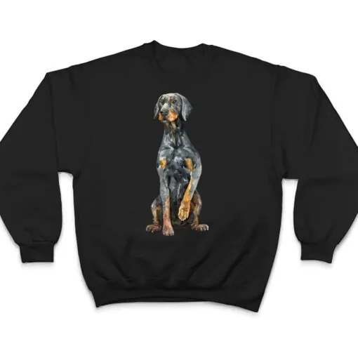 Watercolor Portrait Doberman Pinscher For Dog Owners Ver 3 T Shirt