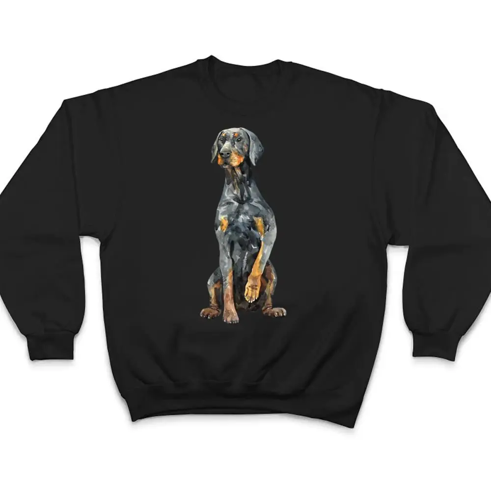 Watercolor-Portrait-Doberman-Pinscher-For-Dog-Owners-Ver-3-T-Shirt-4 Watercolor Portrait Doberman Pinscher For Dog Owners Ver 3 T Shirt
