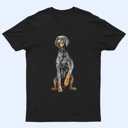 Watercolor Portrait Doberman Pinscher For Dog Owners Ver 3 T Shirt