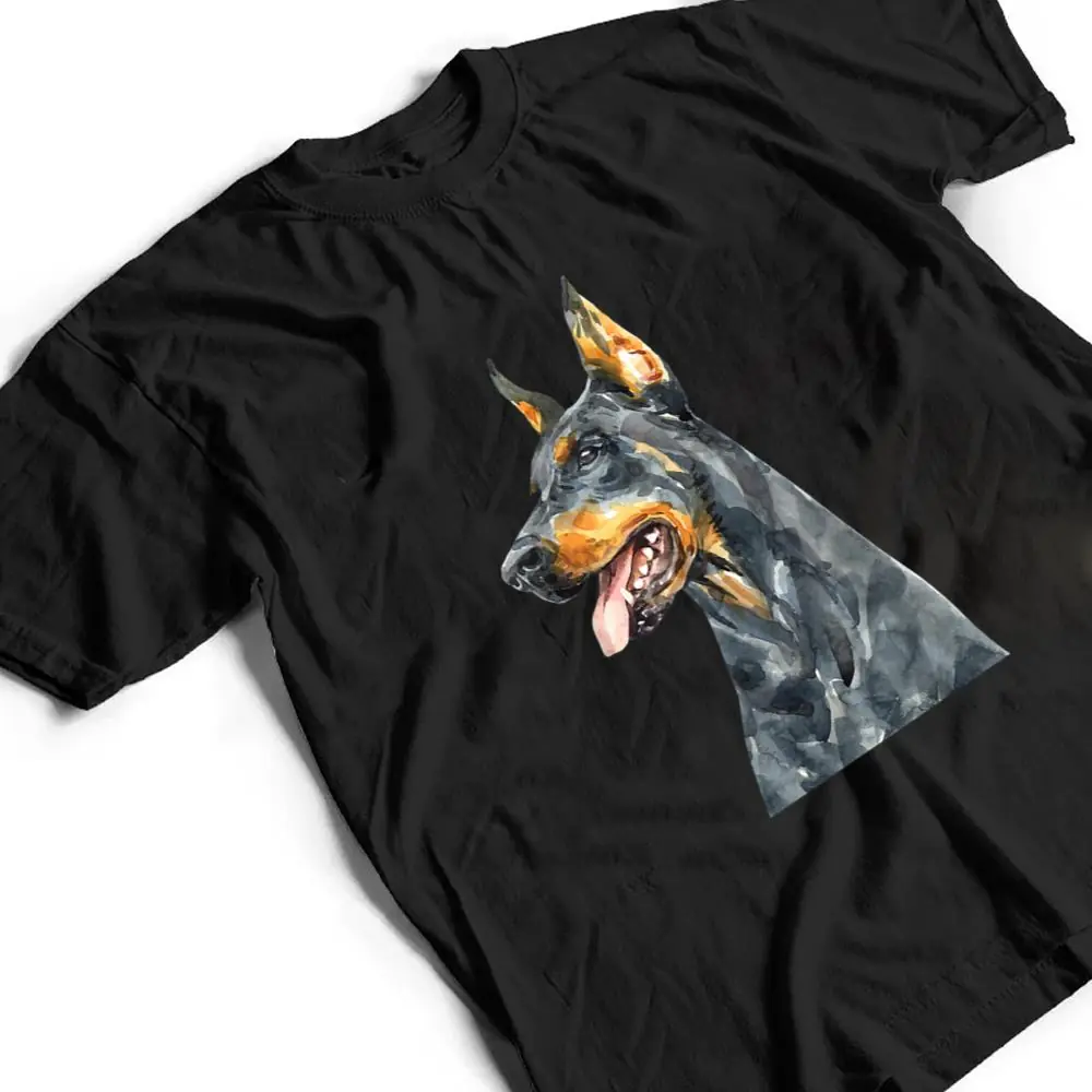 Watercolor-Portrait-Doberman-Pinscher-For-Dog-Owners-Ver-4-T-Shirt-2 Watercolor Portrait Doberman Pinscher For Dog Owners Ver 4 T Shirt