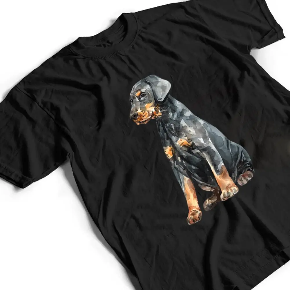 Watercolor-Portrait-Doberman-Pinscher-Puppy-For-Dog-Owners-Ver-2-T-Shirt-2 Watercolor Portrait Doberman Pinscher Puppy For Dog Owners Ver 2 T Shirt