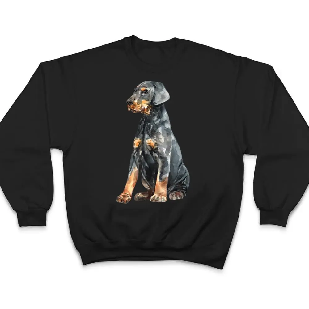 Watercolor-Portrait-Doberman-Pinscher-Puppy-For-Dog-Owners-Ver-2-T-Shirt-4 Watercolor Portrait Doberman Pinscher Puppy For Dog Owners Ver 2 T Shirt