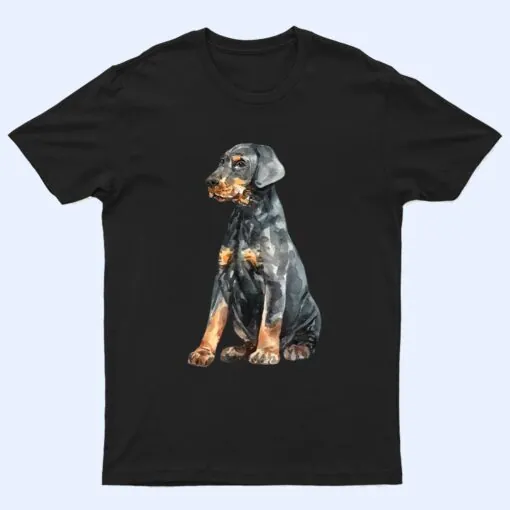 Watercolor Portrait Doberman Pinscher Puppy For Dog Owners Ver 2 T Shirt