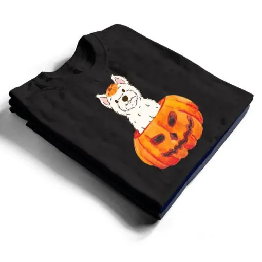 Westie Pumpkin West Highland White Terrier Dog Halloween T Shirt