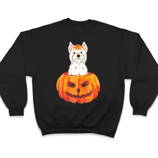 Westie Pumpkin West Highland White Terrier Dog Halloween T Shirt