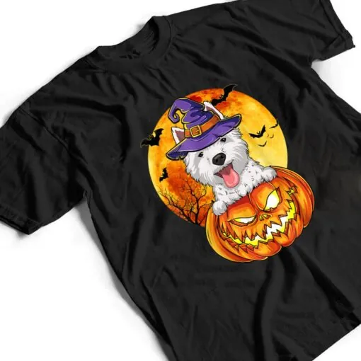 Westie Witch Pumpkin Halloween Dog Lover Funny T Shirt