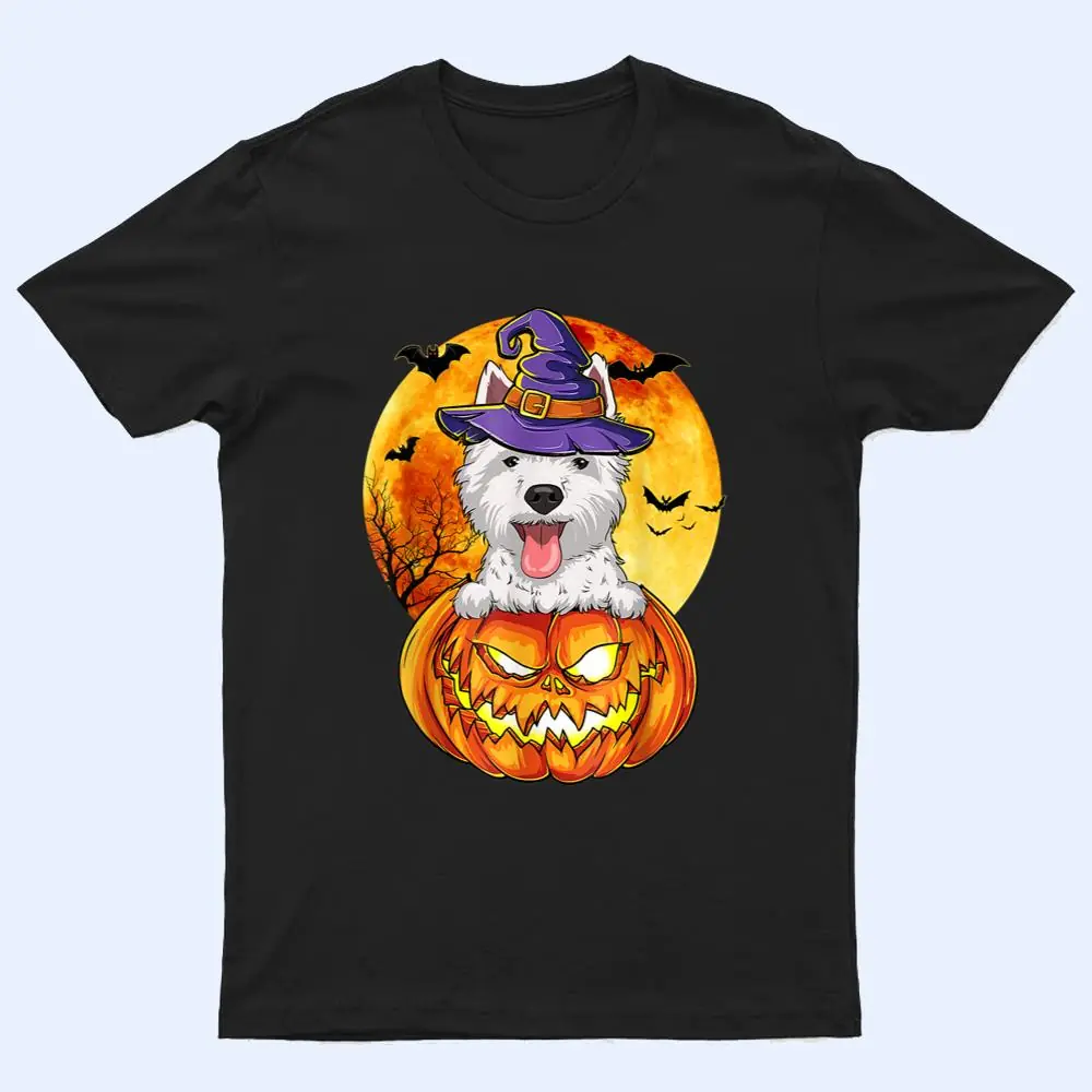 Westie Witch Pumpkin Halloween Dog Lover Funny T Shirt Westie Witch Pumpkin Halloween Dog Lover Funny T Shirt