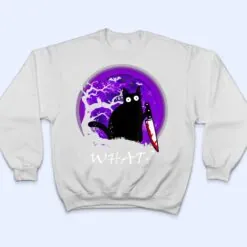 What Murderous Cat Holding Knife Funny Halloween Costume T Shirt What Murderous Cat Holding Knife Funny Halloween Costume T Shirt