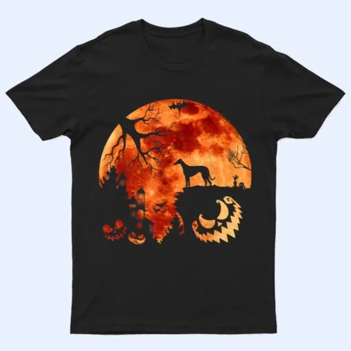 Whippet And Moon Halloween Costume Pumpkin Dog Lover T Shirt