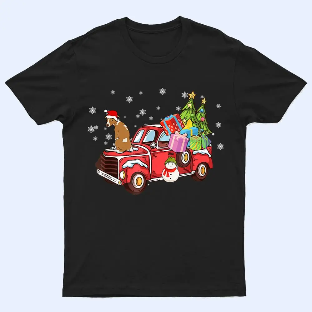 Whippet Riding Red Truck Merry Christmas Dog Lover Gifts T Shirt Whippet Riding Red Truck Merry Christmas Dog Lover Gifts T Shirt