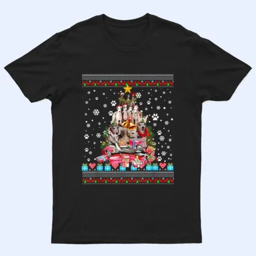 Whippets Dog Christmas Lights Christmas T Shirt