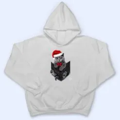 Winter Holiday British Cat Pocket Christmas Santa Hat T Shirt Winter Holiday British Cat Pocket Christmas Santa Hat T Shirt