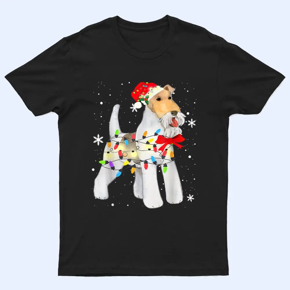 Wire Hair Fox Terrier Dog Christmas Light Xmas Mom Dad T Shirt Wire Hair Fox Terrier Dog Christmas Light Xmas Mom Dad T Shirt