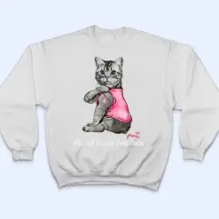 Woman Funny Cat Pink Ribbon In October We Wear Pink Breast T Shirt Woman Funny Cat Pink Ribbon In October We Wear Pink Breast T Shirt