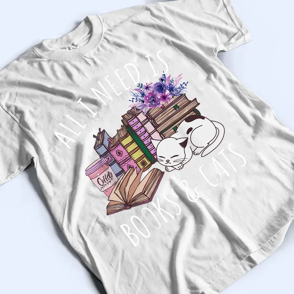 Women-All-I-Need-Is-Books-And-Cats-Cat-Lover-Kitten-Reading-T-Shirt-2 Women All I Need Is Books And Cats Cat Lover Kitten Reading T Shirt