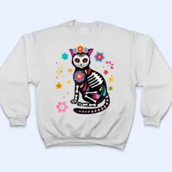 Womens Black Cat Sugar Skull Dia De Los Muertos Mexican Cinco Mayo T Shirt Womens Black Cat Sugar Skull Dia De Los Muertos Mexican Cinco Mayo T Shirt