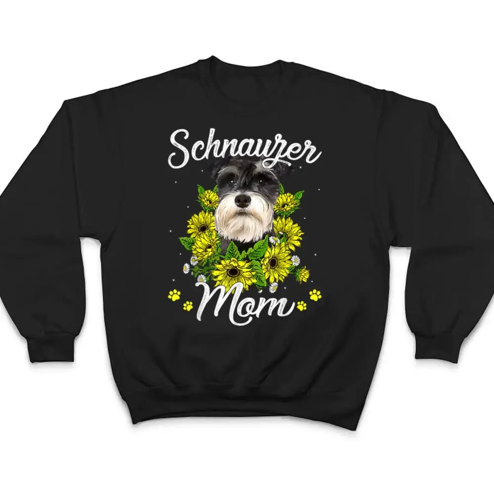 Womens-Dog-Mom-Mothers-Day-Sunflower-Schnauzer-Mom-T-Shirt-4 Womens Dog Mom Mother's Day Sunflower Schnauzer Mom T Shirt
