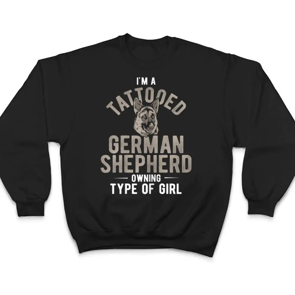 Womens-Dog-Tattooed-Shepherd-Owning-Girl-German-Shepherd-Ver-2-T-Shirt-4 Womens Dog Tattooed Shepherd Owning Girl German Shepherd Ver 2 T Shirt