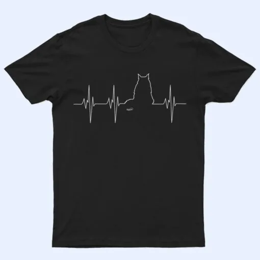 Womens Maine Coon Cat Heartbeat T Shirt