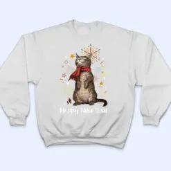 Womens Meowy New Year Cat Happy Kitten New Year Cute T Shirt Womens Meowy New Year Cat Happy Kitten New Year Cute T Shirt
