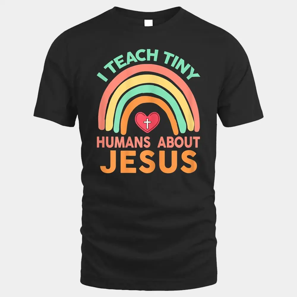 Womens PreK Teacher-Shirt I Teach Tiny Humans About Jesus Christian Womens PreK Teacher-Shirt I Teach Tiny Humans About Jesus Christian