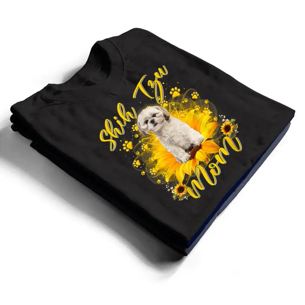 Womens-Sunflower-Shih-Tzu-Mom-Dog-Lover-Mothers-Day-T-Shirt-1 Womens Sunflower Shih Tzu Mom Dog Lover Mother's Day T Shirt