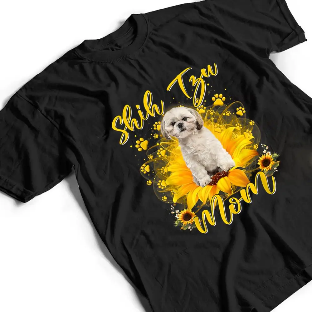 Womens-Sunflower-Shih-Tzu-Mom-Dog-Lover-Mothers-Day-T-Shirt-2 Womens Sunflower Shih Tzu Mom Dog Lover Mother's Day T Shirt